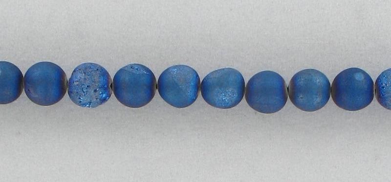 11540101 Agate /W Druzy 10mm Blue